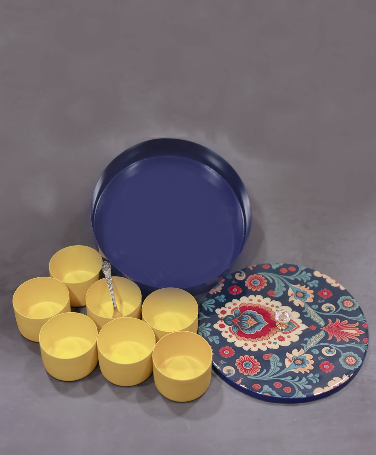 Mandala Print Masala Box- Blue