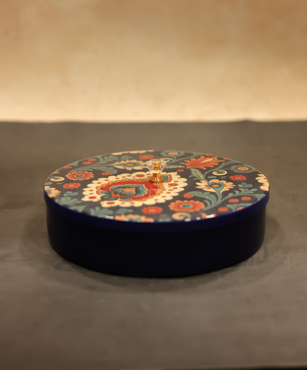 Mandala Print Masala Box- Blue