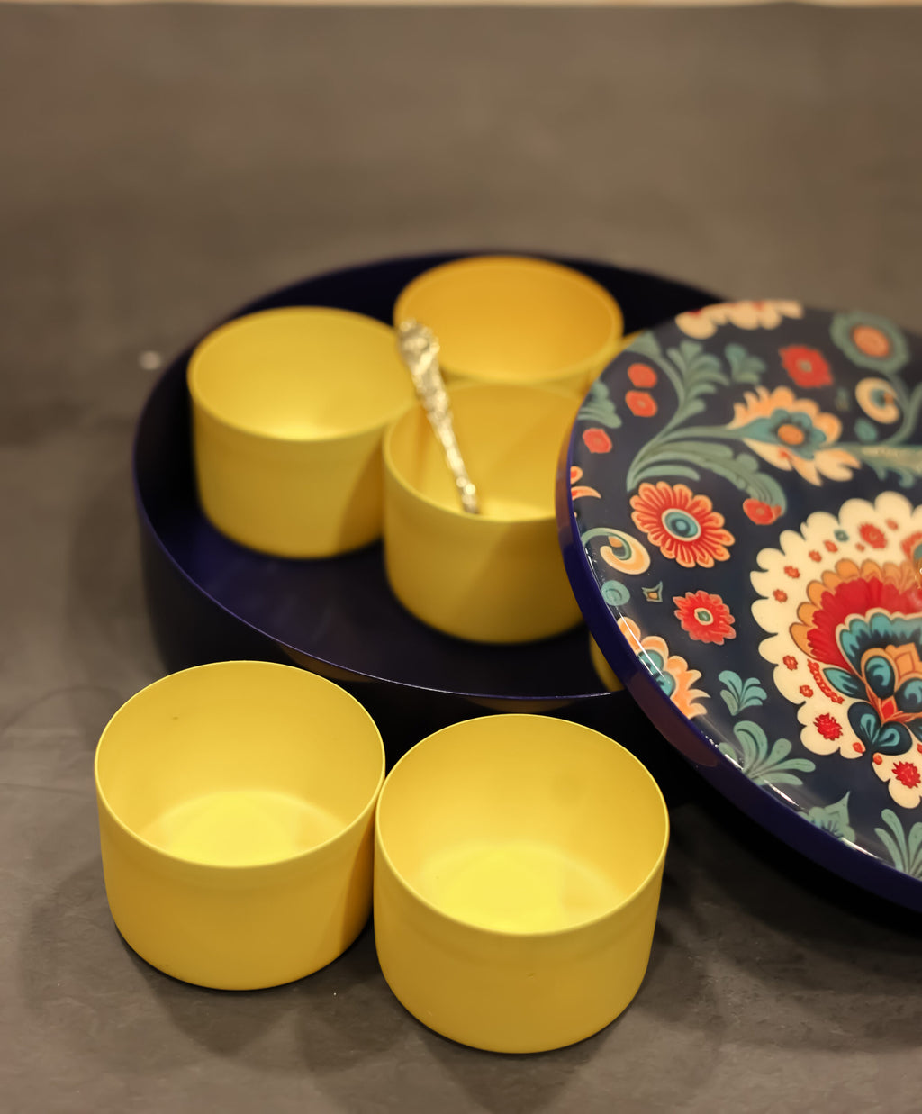 Mandala Print Masala Box- Blue