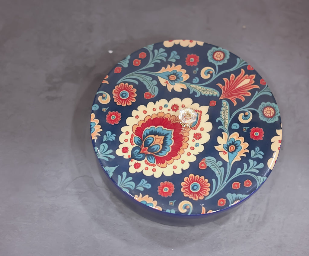 Mandala Print Masala Box- Blue