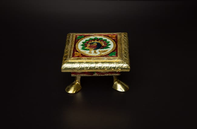Meenakari Chowki/Manai with metal legs-Aadi Special