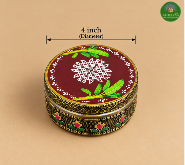 Meenakari Kolam Printed Steel Box