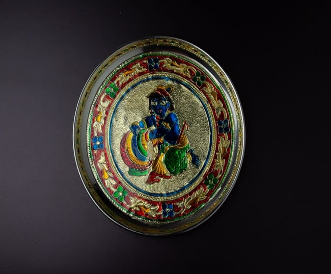 Meenakari Krishna Plate-6 Inches