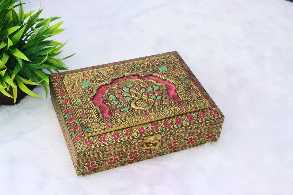 Meenakari Peacock Multi Dry fruit box