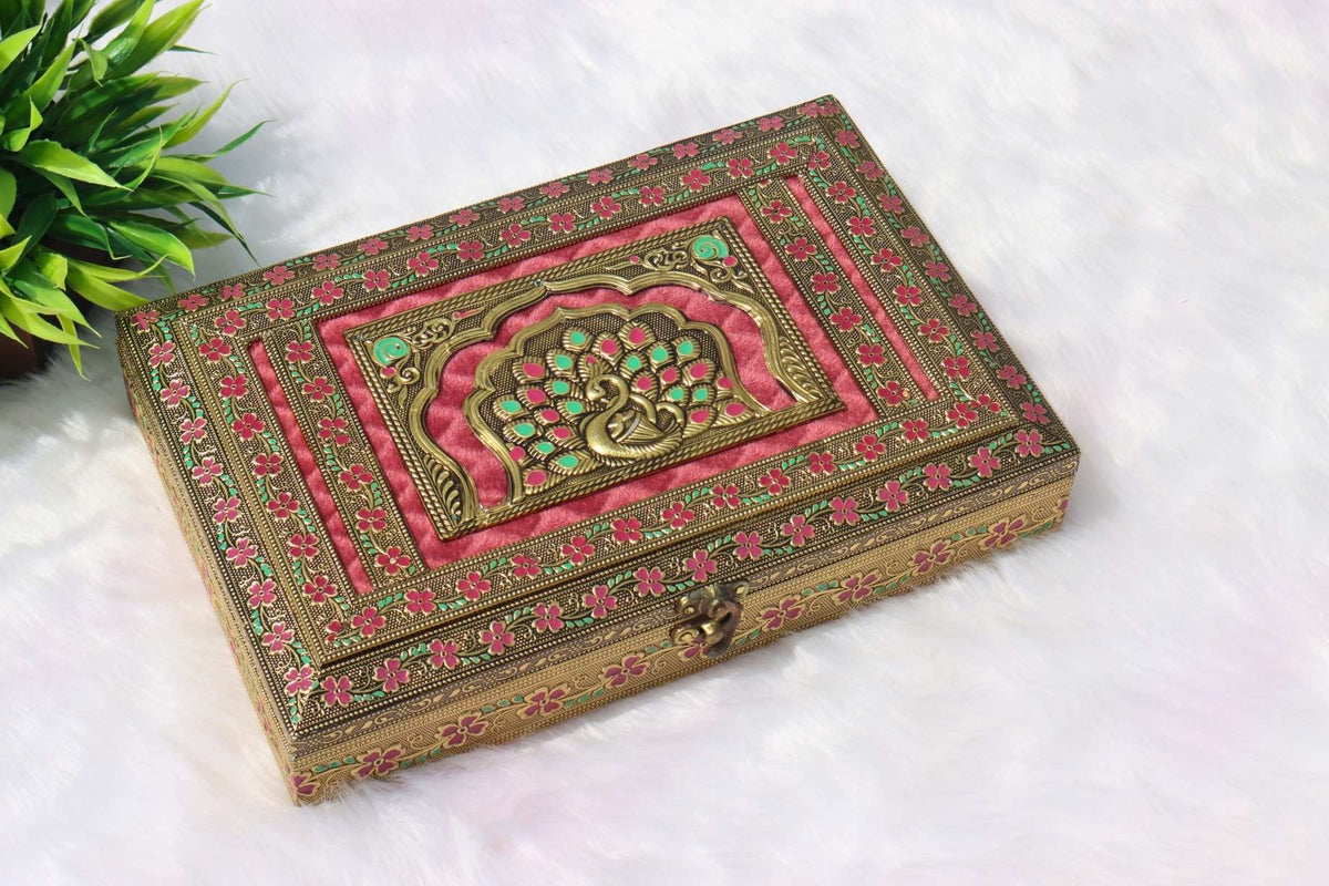 Meenakari Peacock Multi Dry fruit box - Big