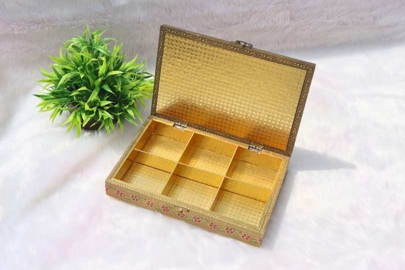 Meenakari Peacock Multi Dry fruit box - Big