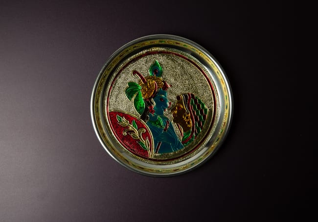 Meenakari Radha Krishna Plate-7 Inches