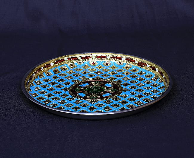 Meenakari colourful Round Plate