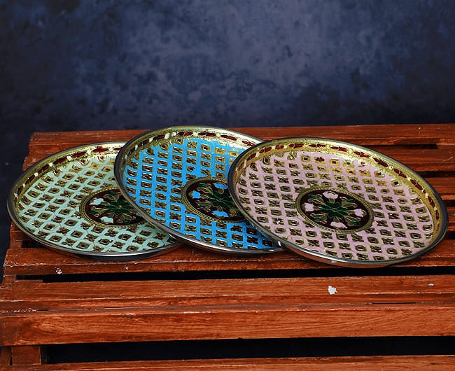 Meenakari colourful Round Plate