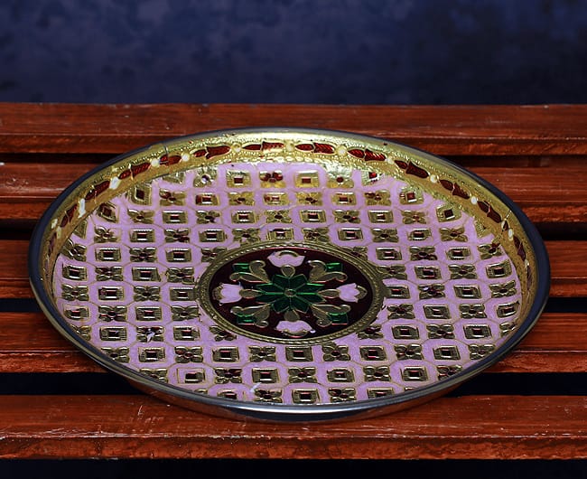 Meenakari colourful Round Plate