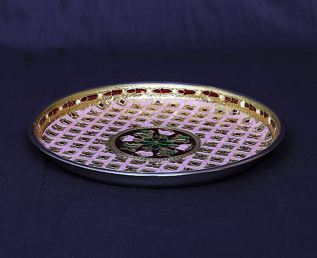 Meenakari colourful Round Plate