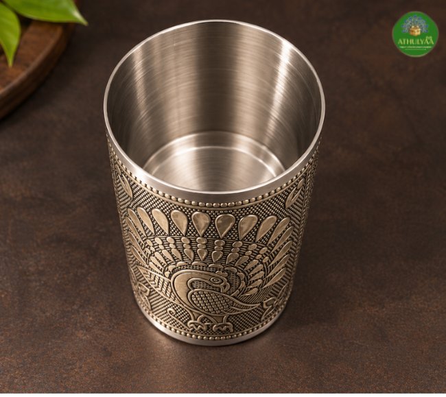 Peacock Oxidized Steel Glass