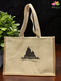 Mega Jute Bag with Mahabalipuram Shore Temple print