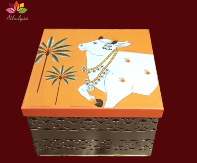 Metal Box with Pichwai print