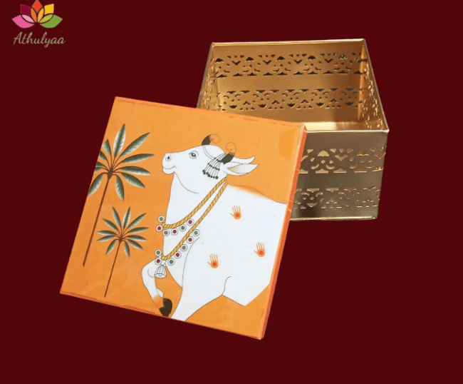Metal Box with Pichwai print