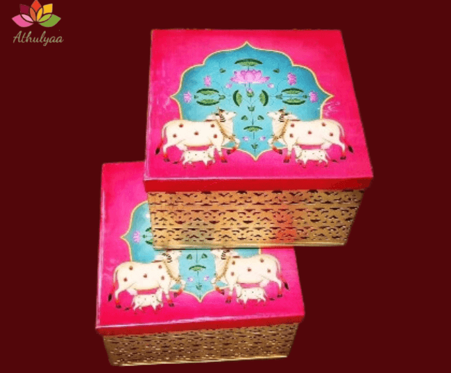 Metal Box with Pichwai print