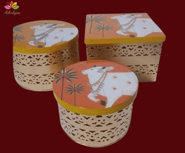 Metal Box with Pichwai print