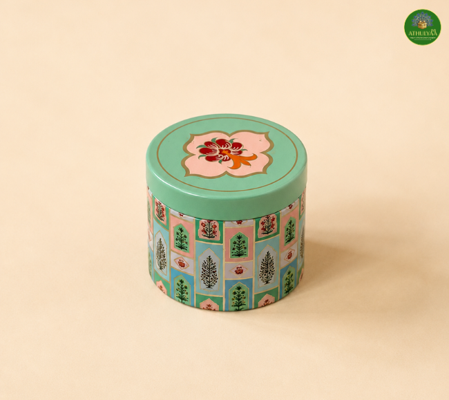 Mini Blossom Decorative Tin Box