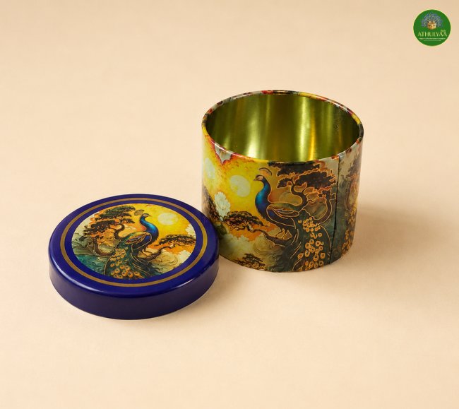 Mini Royal Peacock Decorative Tin Box
