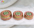 Oxidised Pink colour flower steel box
