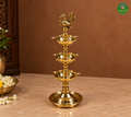 Peacock 3 step brass kuthu vilakku