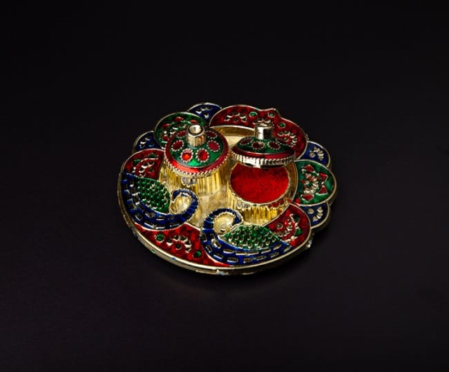 Peacock Haldi Kumkum Holder Plate