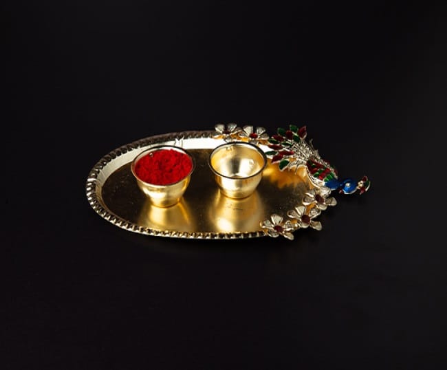 Peacock Kumkum Platter