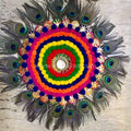 Peacock Feather Rangoli Mat