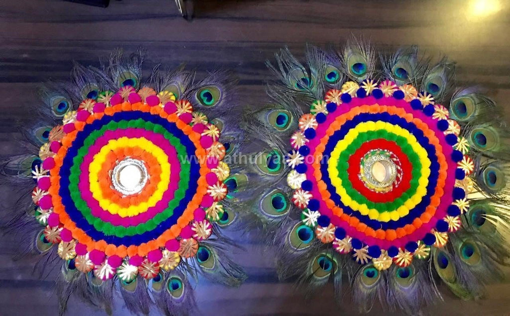 Peacock Feather Rangoli Mat