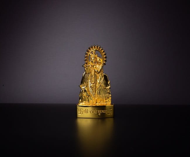 Radha Krishna Idol Gold