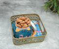 Square Pichwai metal tray with 1 matching Jar