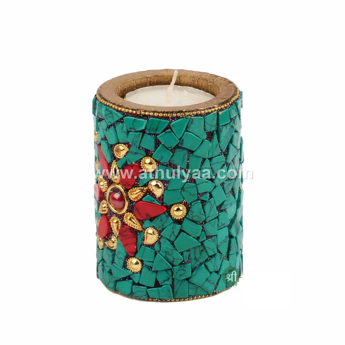 Set of 3 Stone work Candle Holder