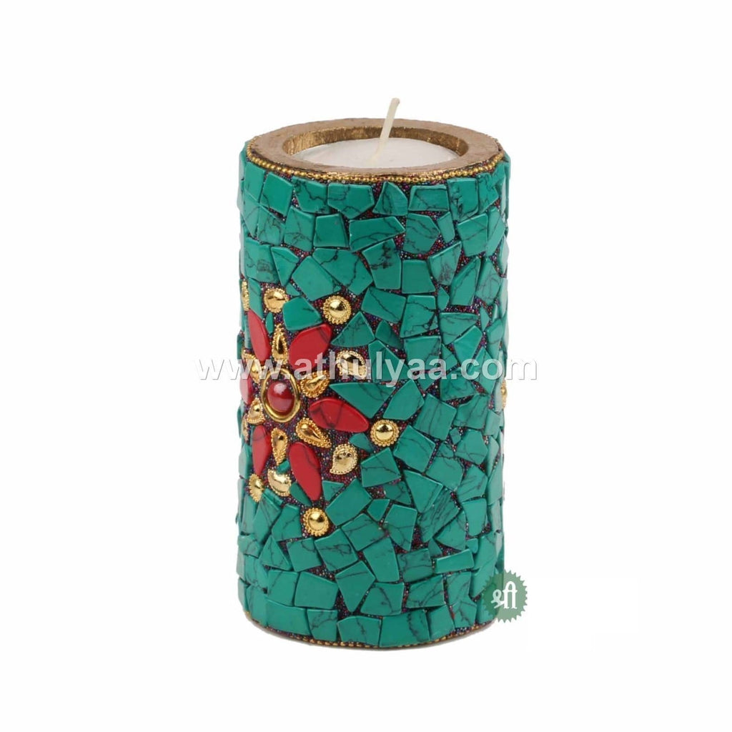 Set of 3 Stone work Candle Holder