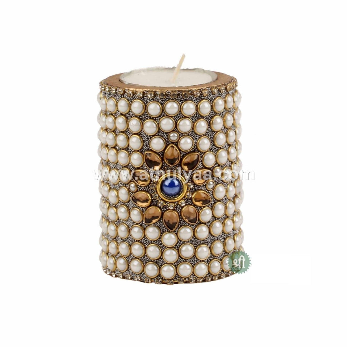 Set of 3 Moti work Candle Holder