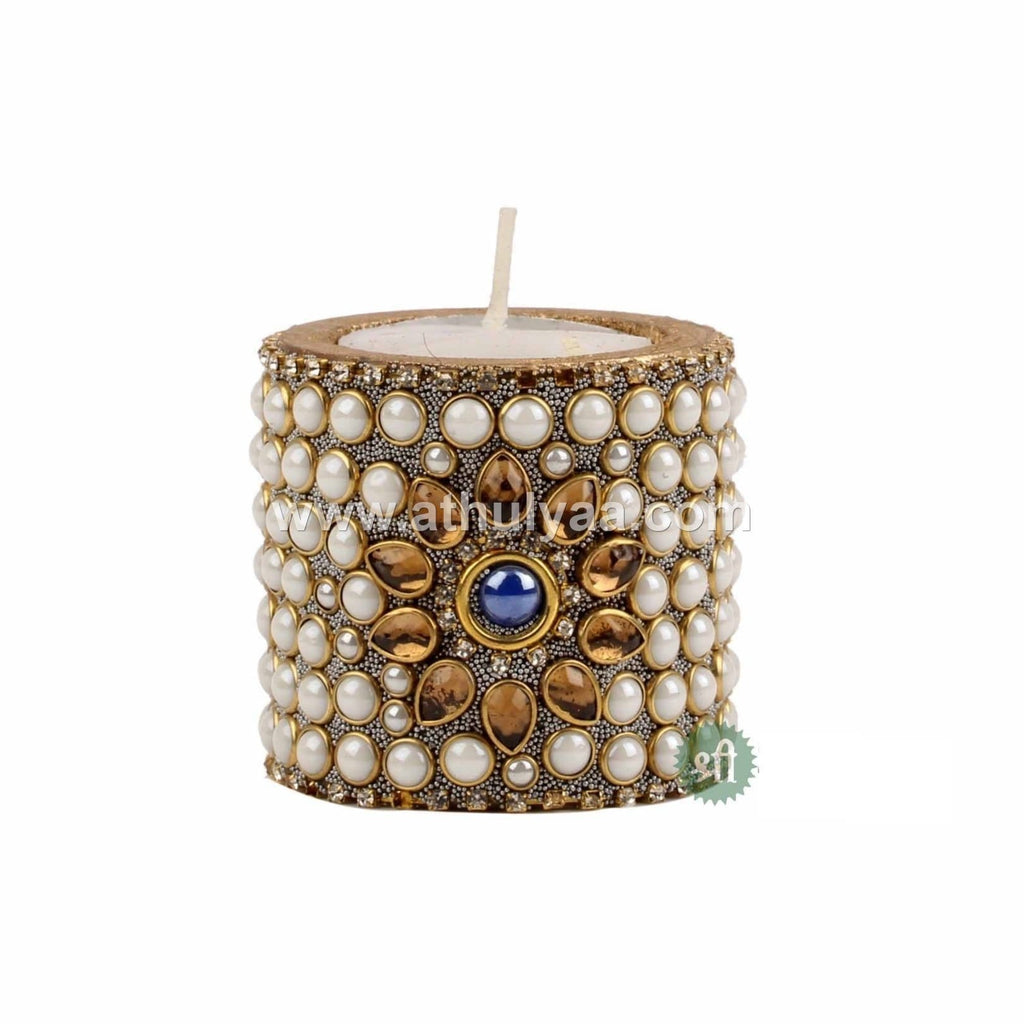 Set of 3 Moti work Candle Holder
