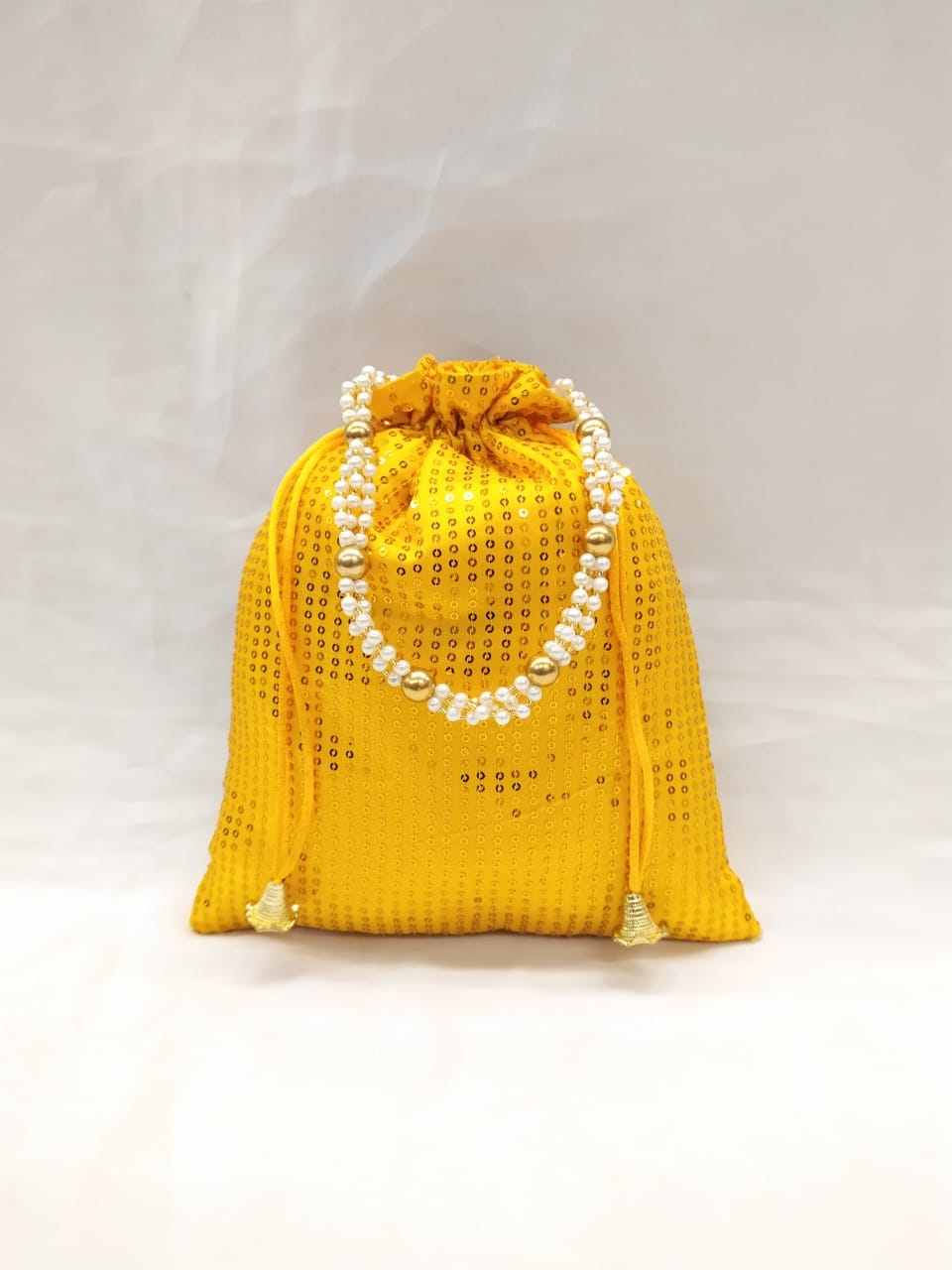 Sequins Work Potli with Inside Zip Pocket