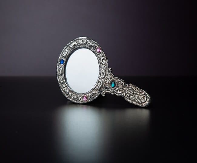 Silver White metal Mirror