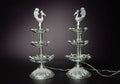 Silver Finish Metal Electric Diya-Pair