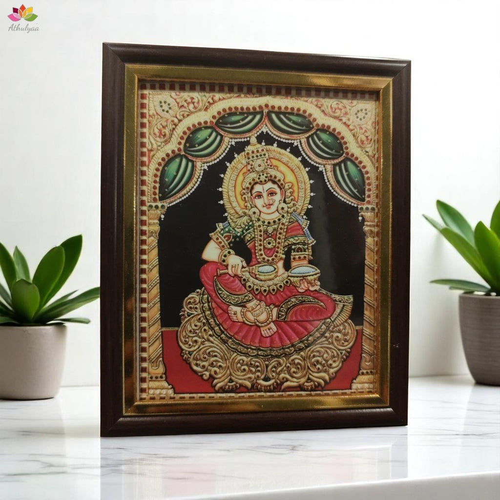 Tanjore Style HD Print Painting - Annapoorna