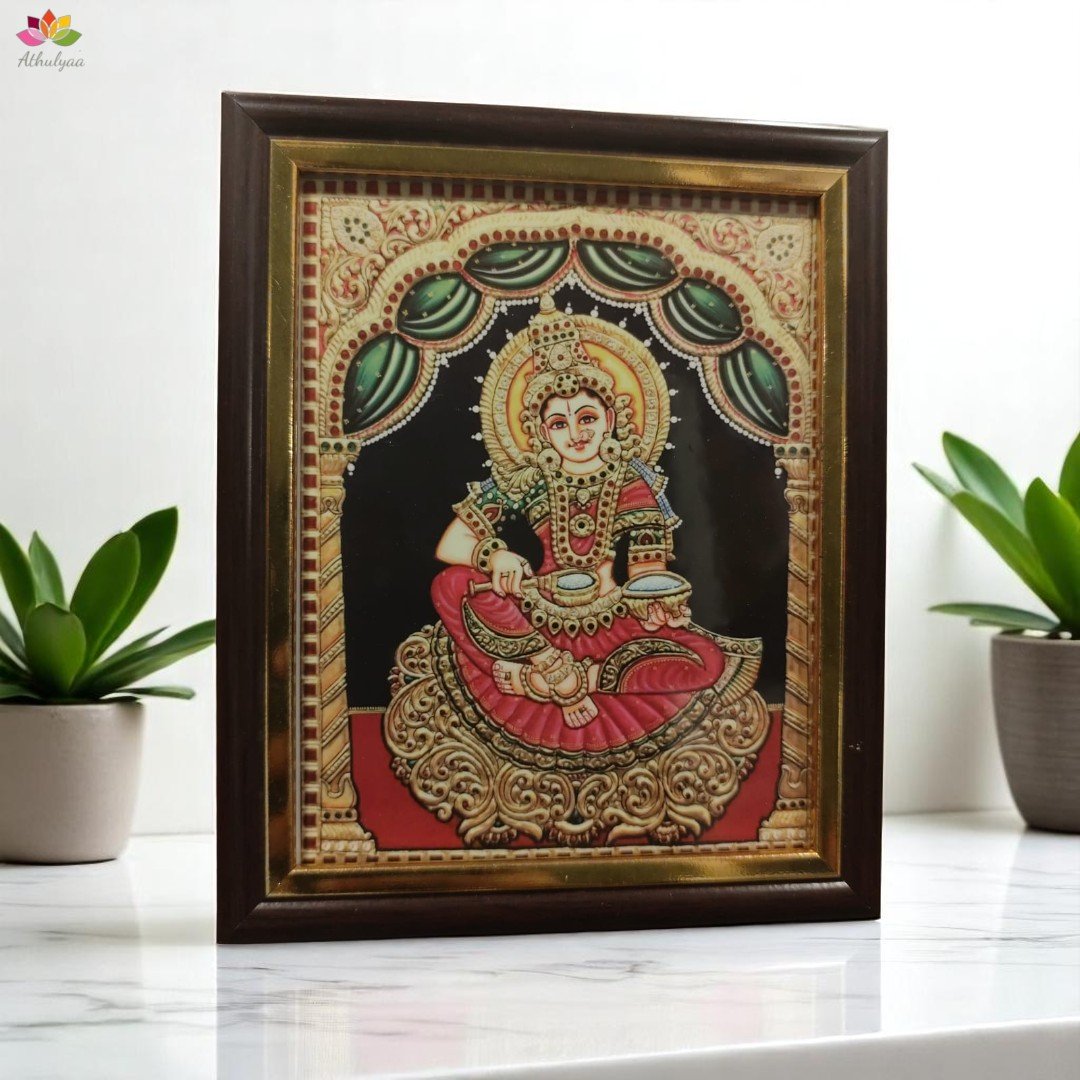 Tanjore Style HD Print Painting - Annapoorna