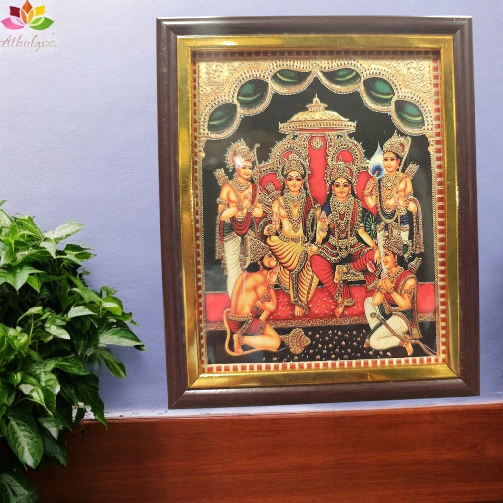 Tanjore Style HD Print Painting - Rama Pattabhishekam