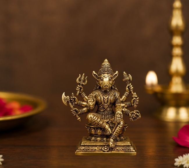 Varahi Pancha Deepa Brass 8 in 1 Set