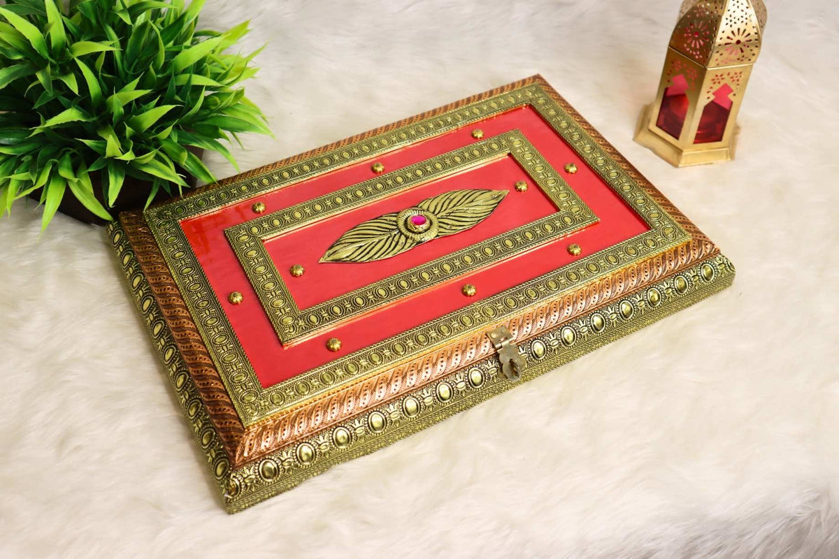 Velvet Rajwadi dry fruit box- big