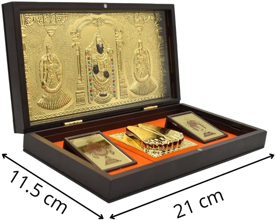 Gold Finish Padhuka Charan Box - Big