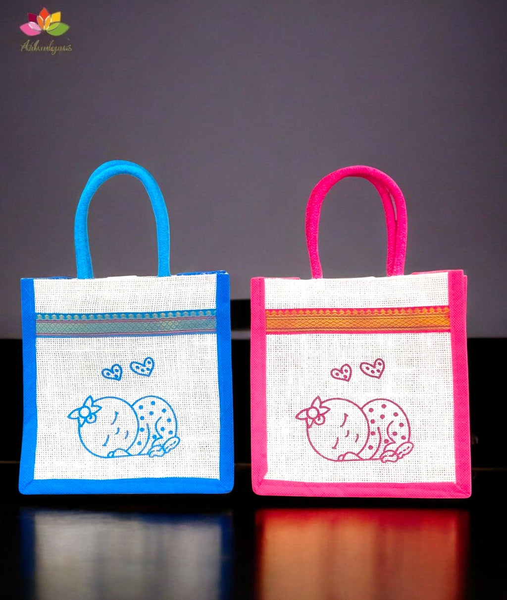 Babyshower sleeping Baby jute bag