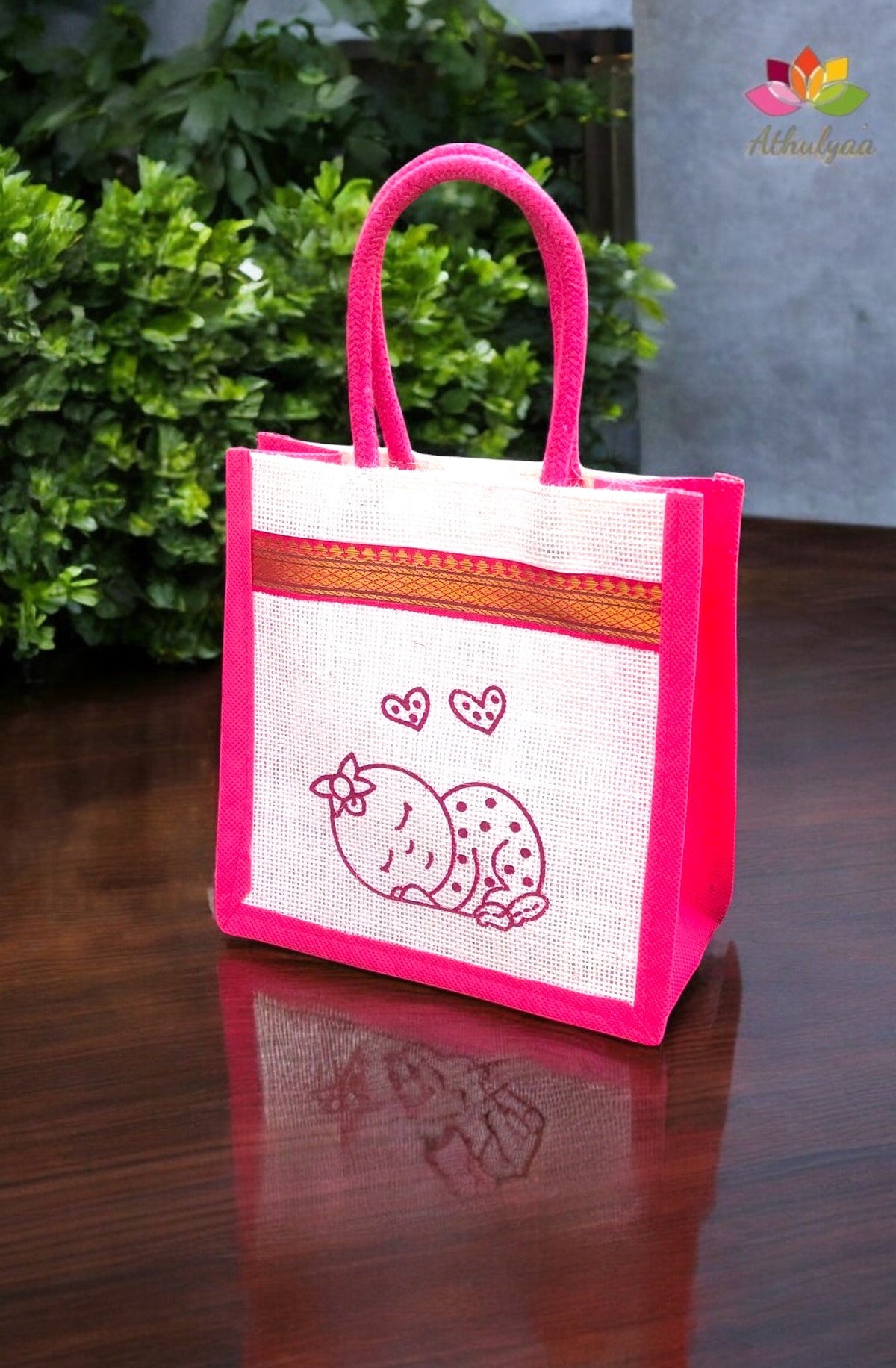 Babyshower sleeping Baby jute bag