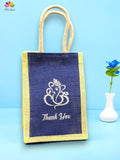 Mini Jute Bag with Ganesha Thank you Print