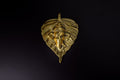 White metal leaf ganesha face gold finish
