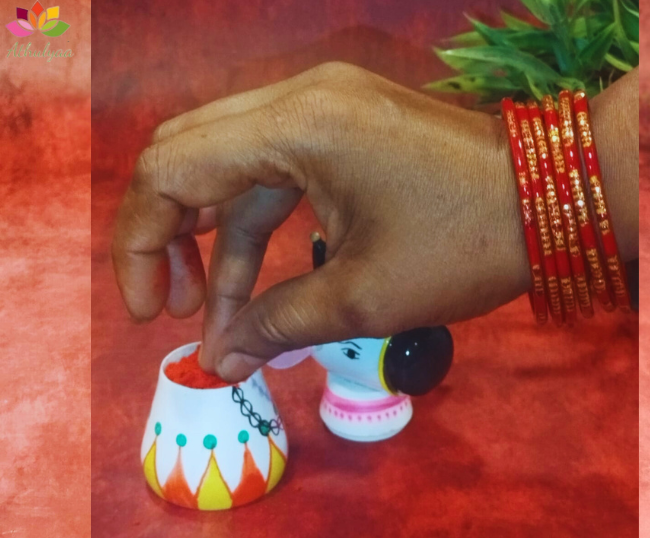 Wooden Nandi kumkum box