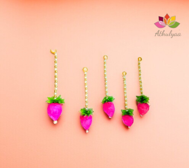 Lotus bud pearl hanging-set of 10